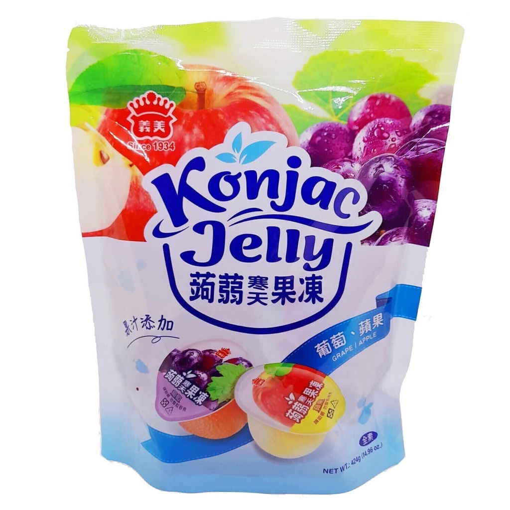 GELATINAS A BASE DE KONJAC SABOR UVA Y MANZANA 424 GR.